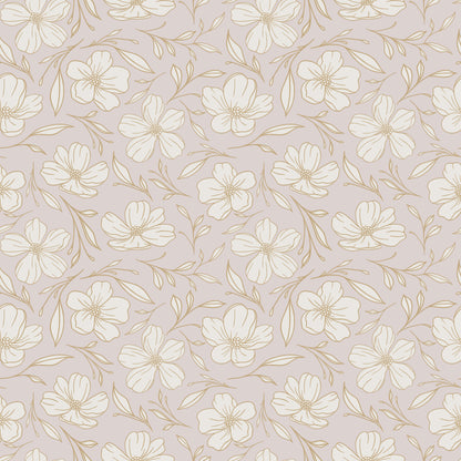 Delicate Line Drawn Floral Wallpaper