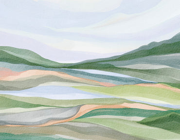 Dreamy Pastel Highlands Peel and Stick Wall Mural Sample - Landscape, Neutral, Mural