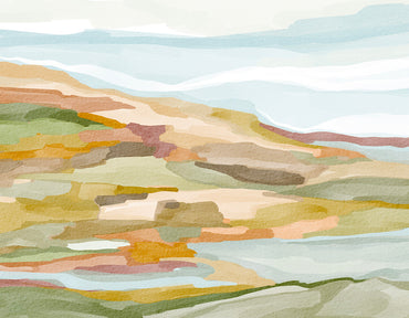 Earth Tone Abstract Landscape Peel and Stick Wall Mural Sample - Desert, Neutral, Mural