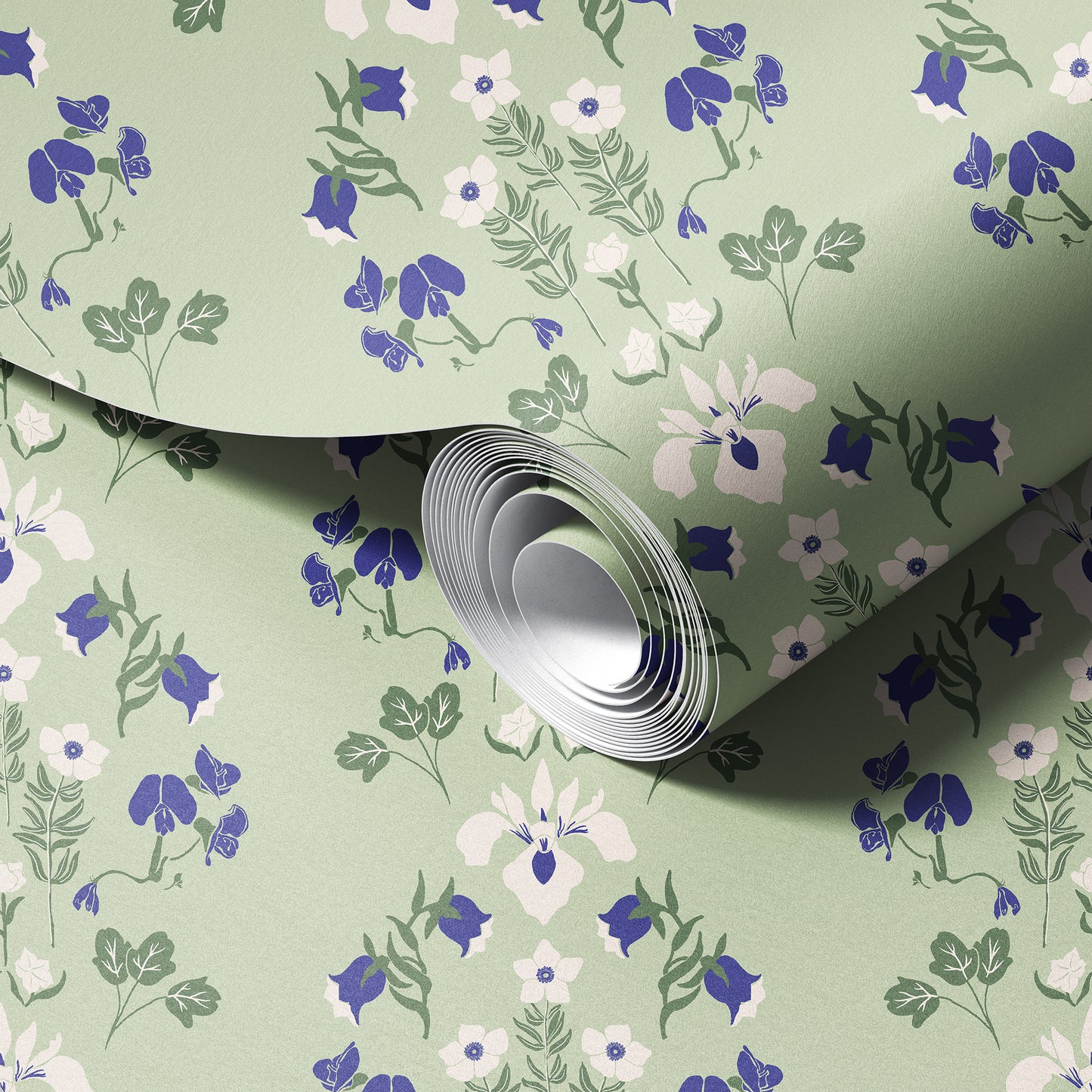 Floral Medallion Stripes Wallpaper