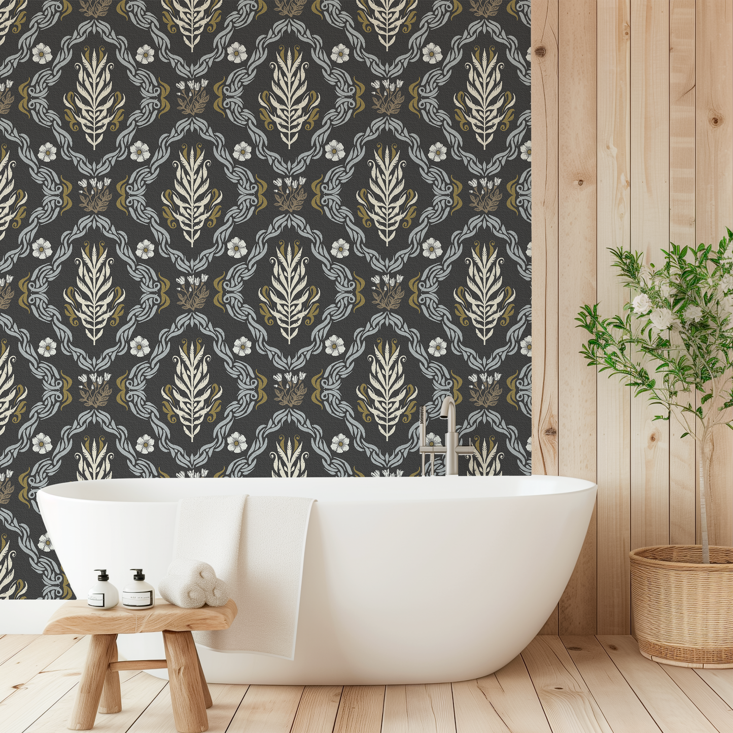 Floral Damask Wallpaper