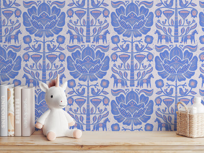 Folk Block Wallpaper