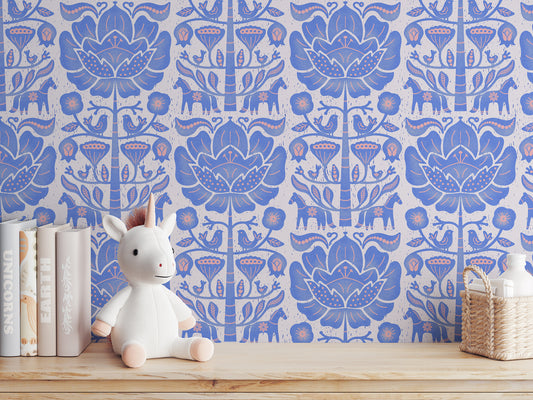 Folk Block Wallpaper