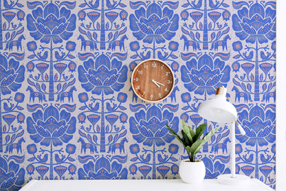 Folk Block Wallpaper