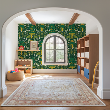 Fungi Forest peel and stick wallpaper room mockup