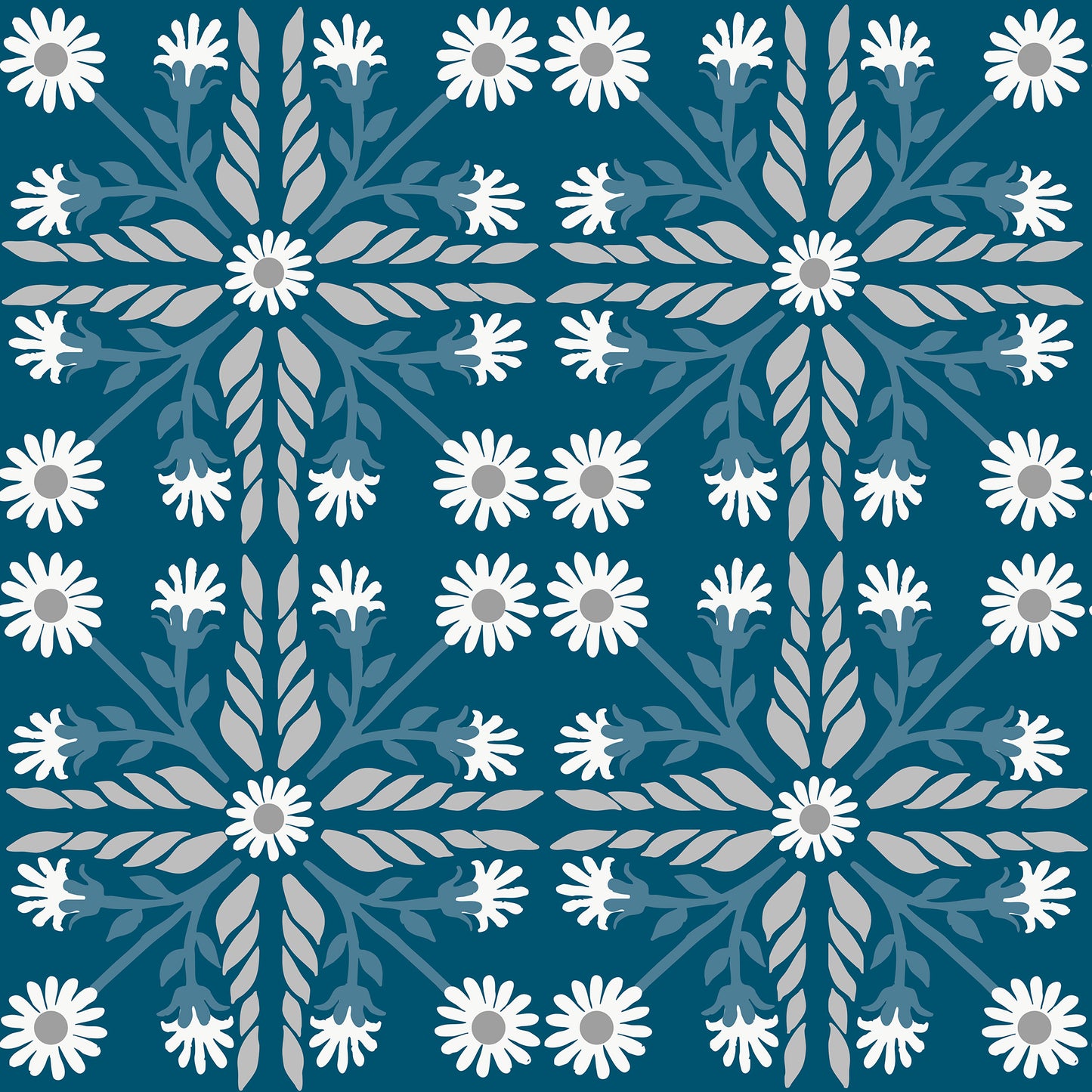 Geo Floral Tile Wallpaper