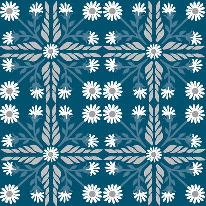Geo Floral Tile Wallpaper