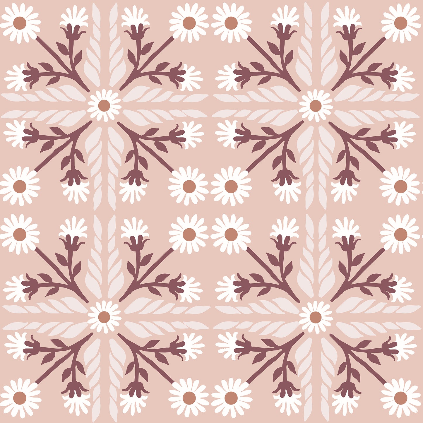 Geo Floral Tile Wallpaper