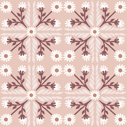 Geo Floral Tile Wallpaper
