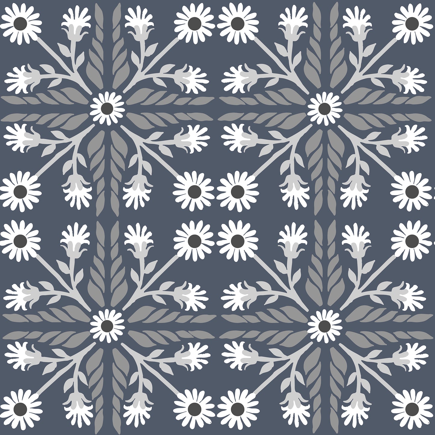 Geo Floral Tile Wallpaper
