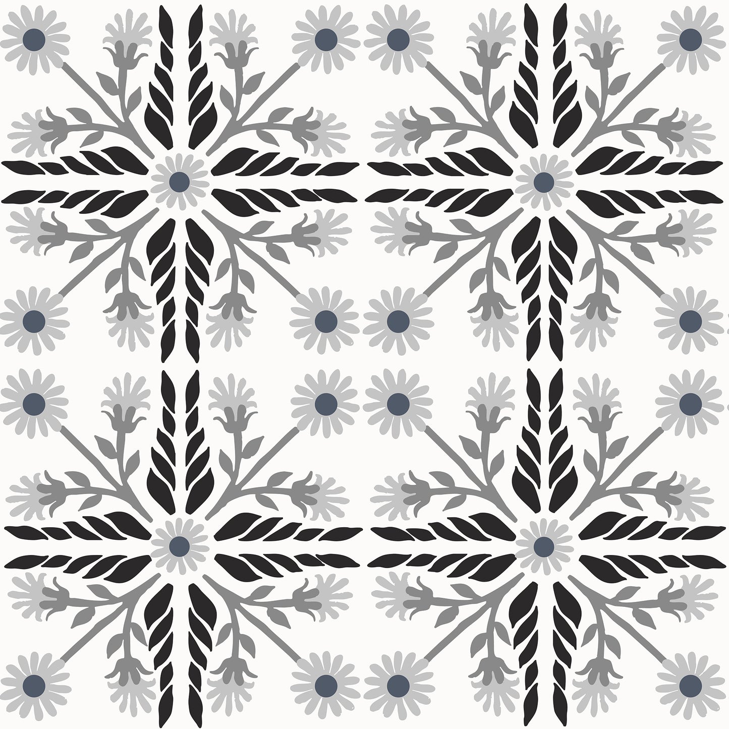 Geo Floral Tile Wallpaper