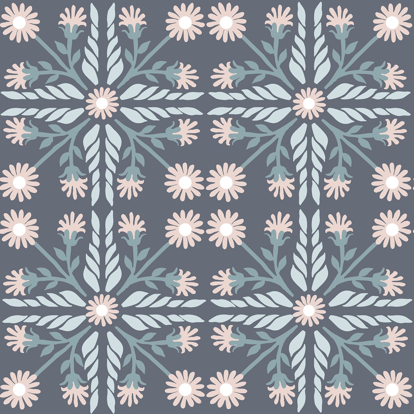 Geo Floral Tile Wallpaper