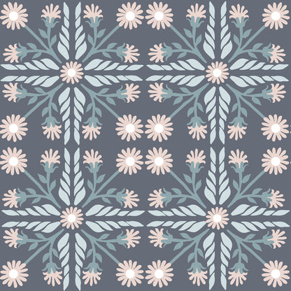 Geo Floral Tile Wallpaper