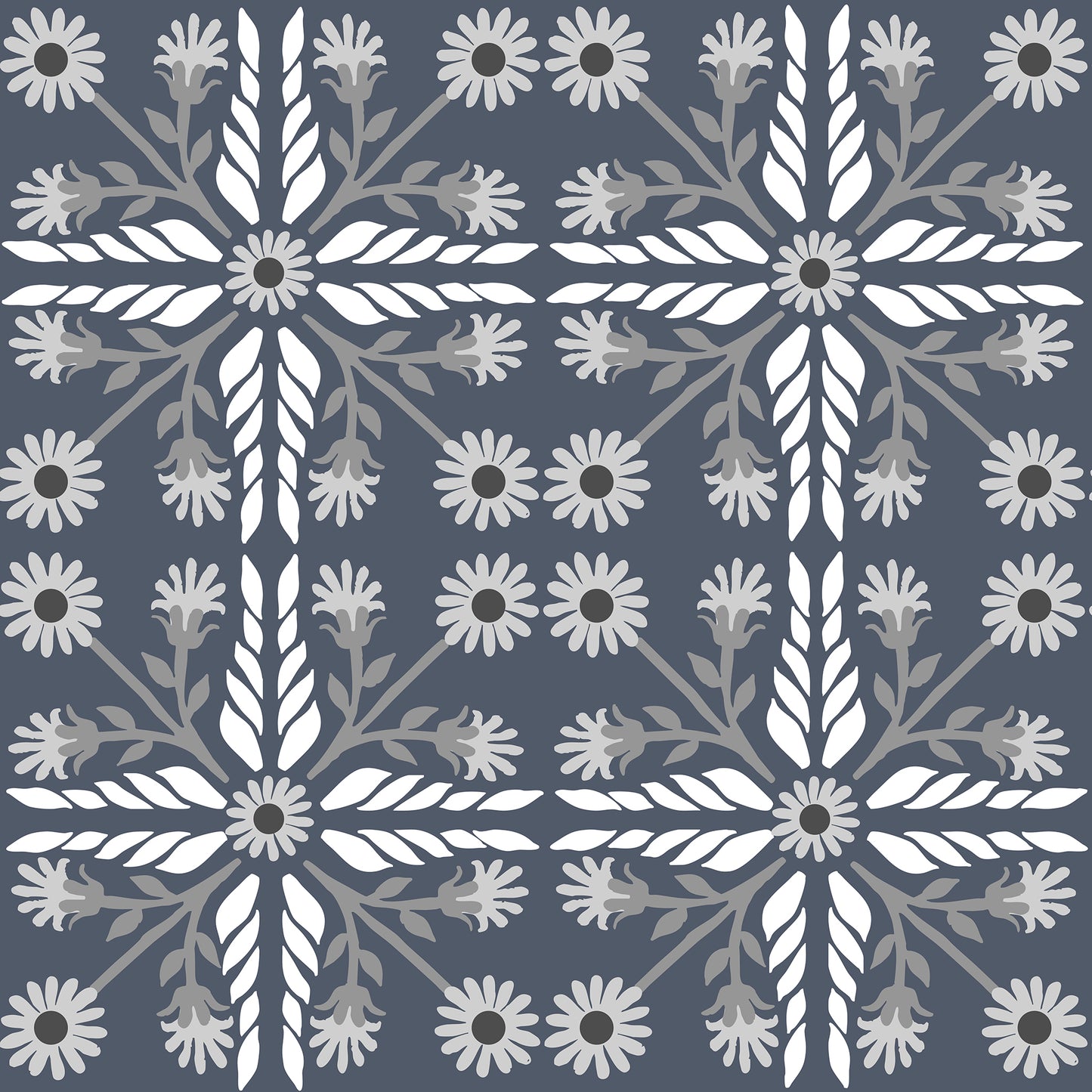 Geo Floral Tile Wallpaper