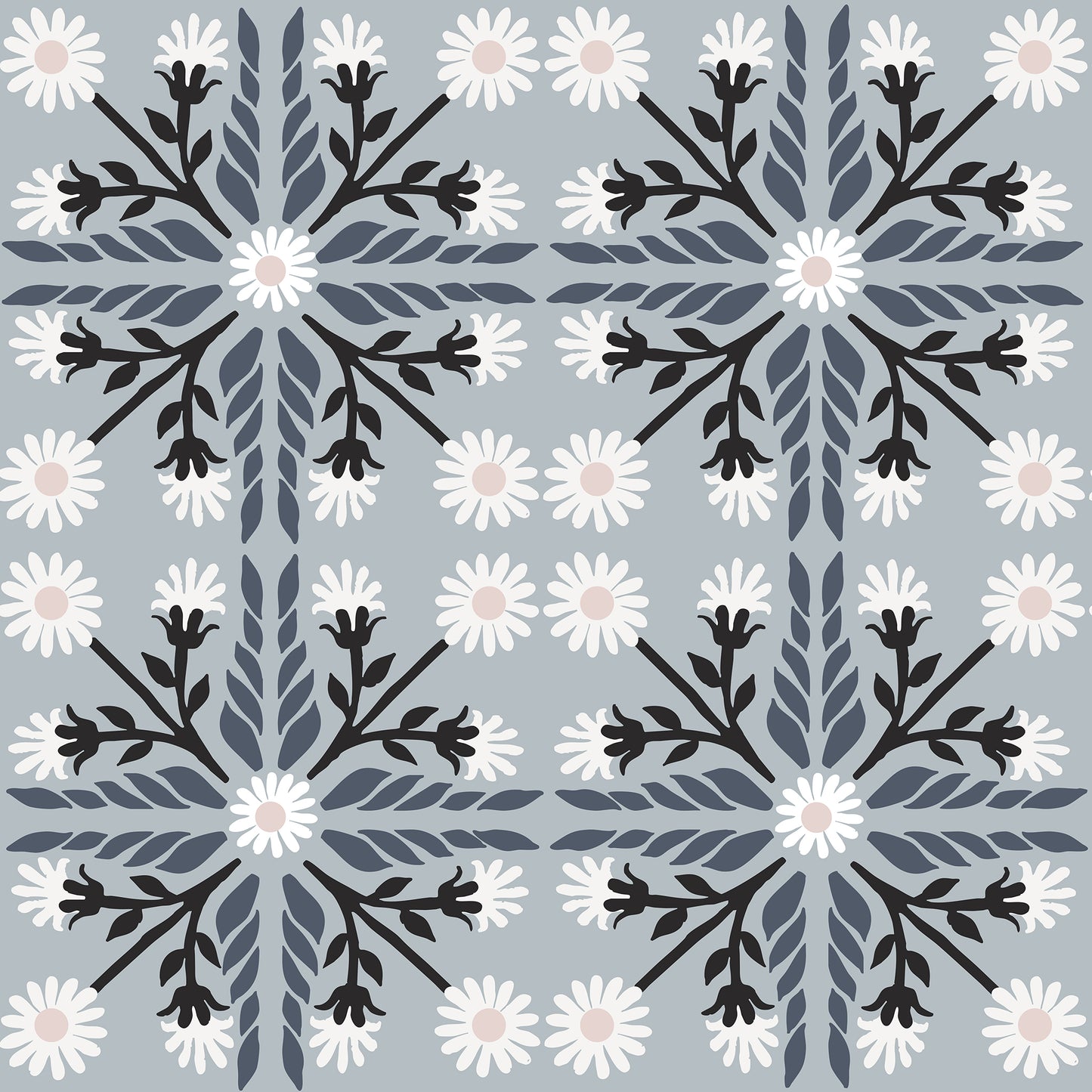 Geo Floral Tile Wallpaper