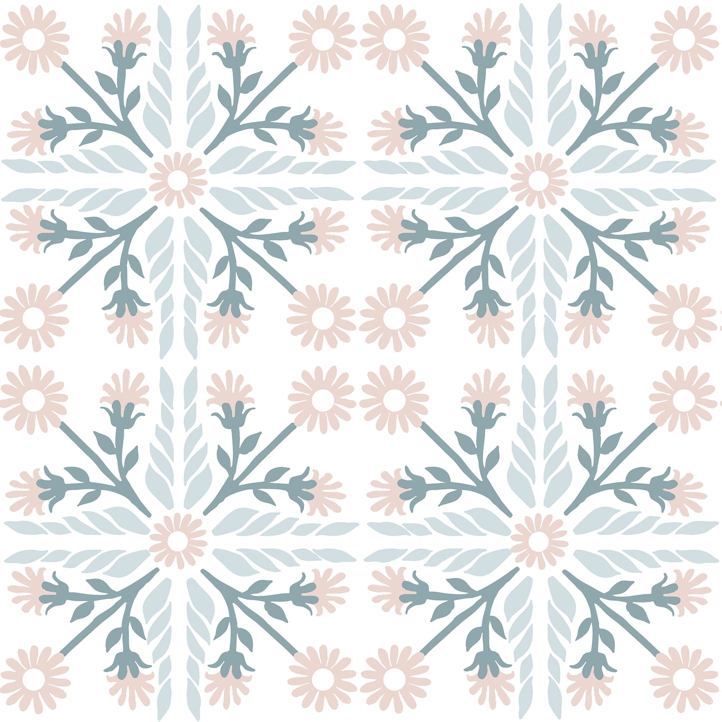 Geo Floral Tile Wallpaper