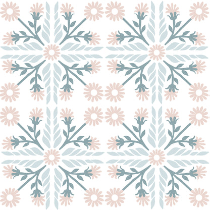 Geo Floral Tile Wallpaper