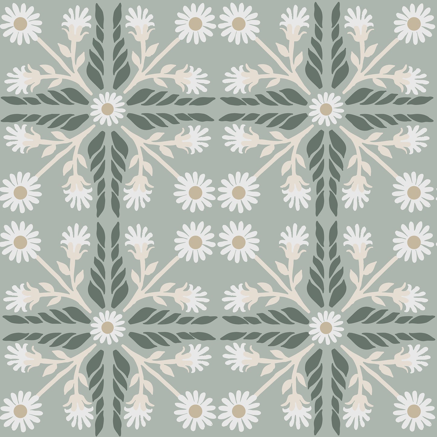 Geo Floral Tile Wallpaper