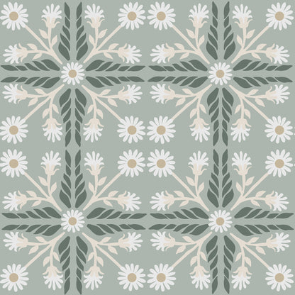 Geo Floral Tile Wallpaper