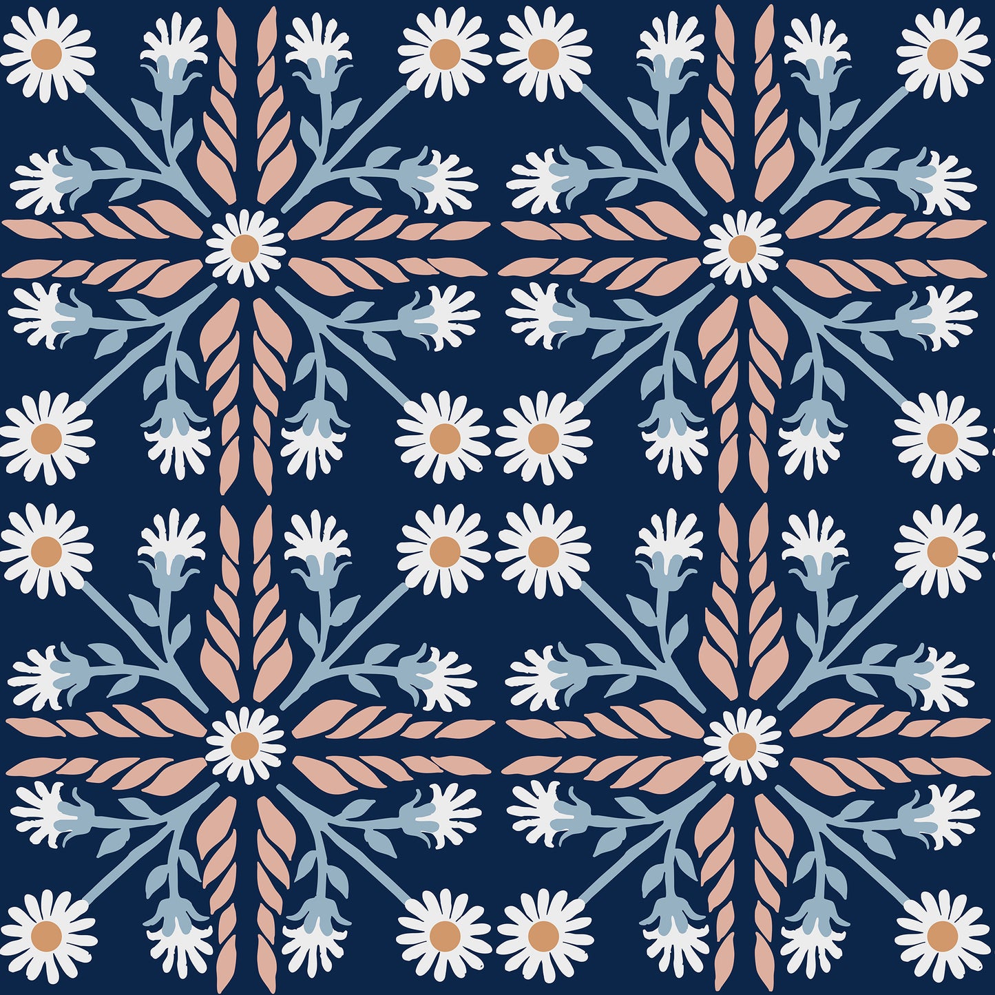 Geo Floral Tile Wallpaper