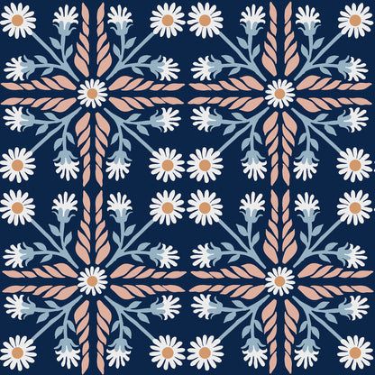 Geo Floral Tile Wallpaper