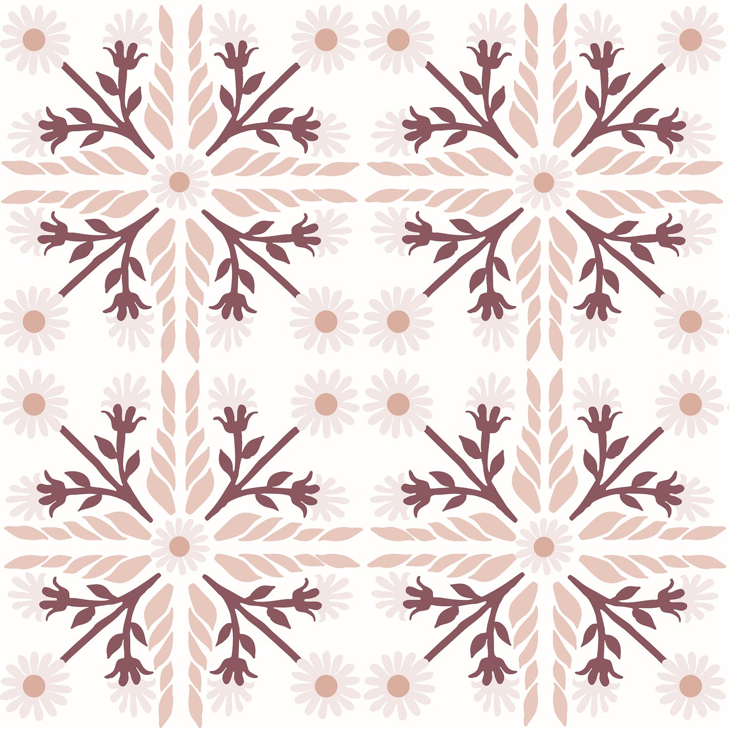 Geo Floral Tile Wallpaper