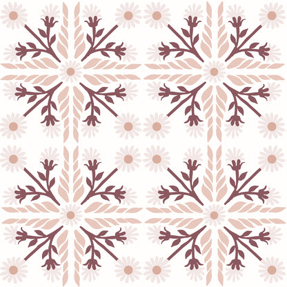 Geo Floral Tile Wallpaper