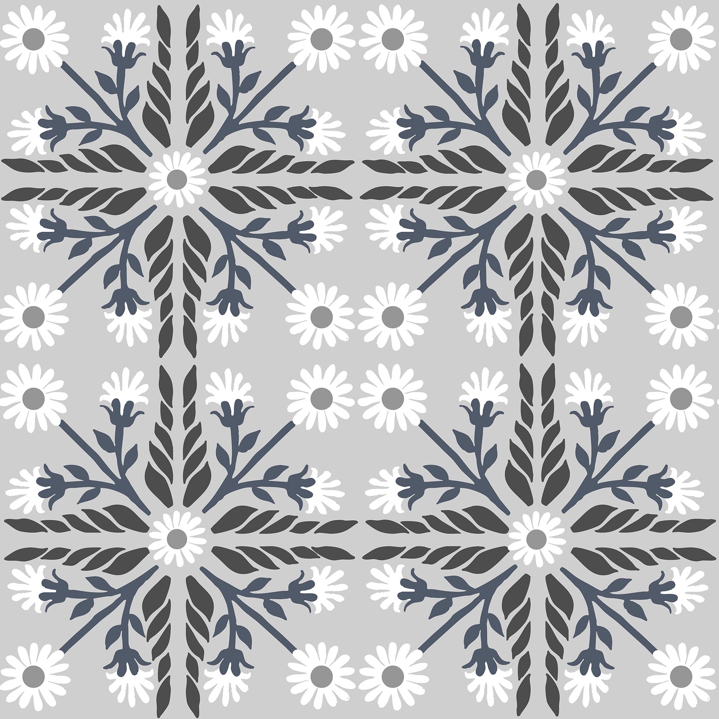 Geo Floral Tile Wallpaper