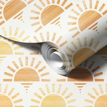 Glowing Sun Butterscotch Wallpaper