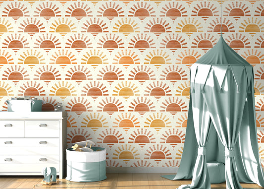 Glowing Sun Butterscotch Wallpaper