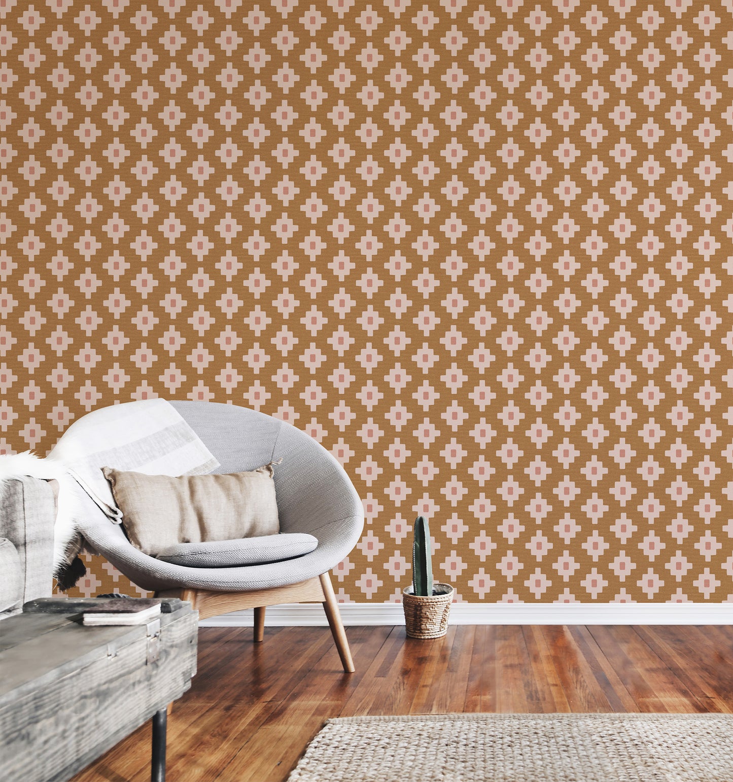 Modern Southwestern Cross Large Wallpaper