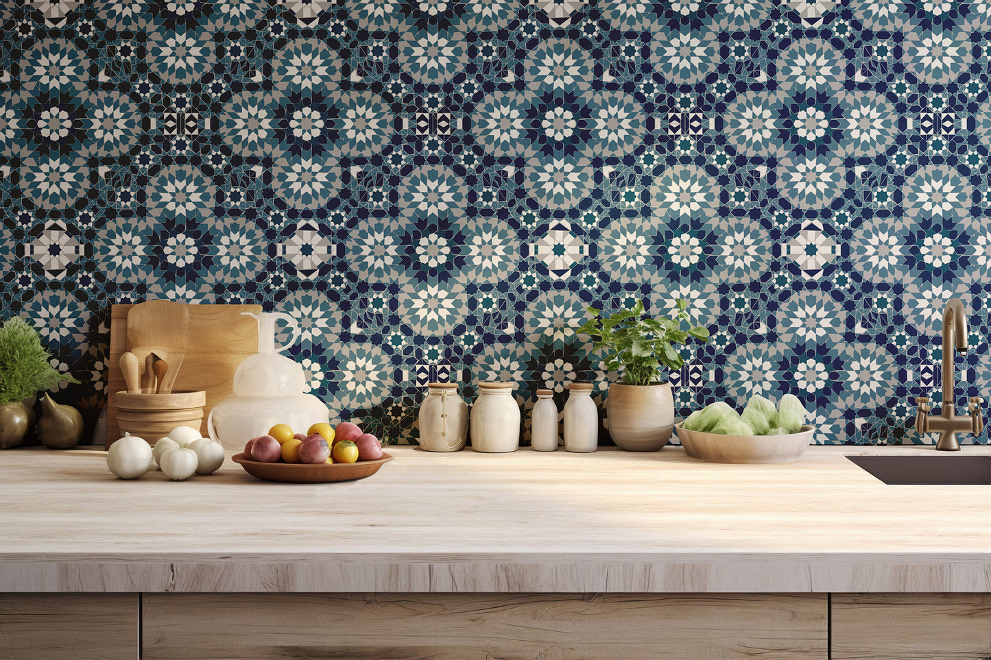 Moroccan Backsplash Wallpaper.