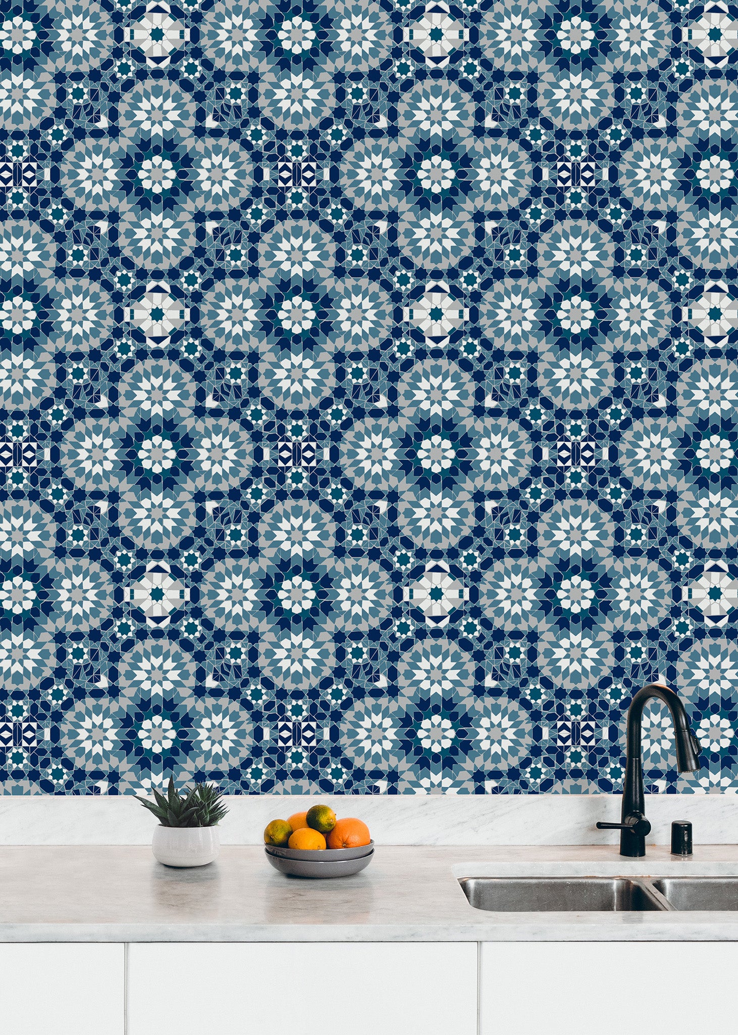 Moroccan Backsplash Wallpaper.