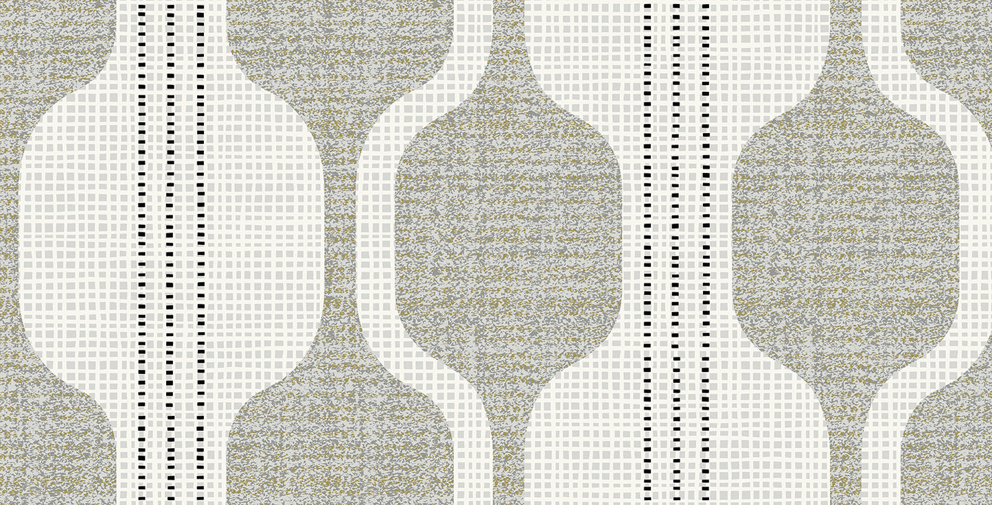 Gray Flannel Ogee Wallpaper