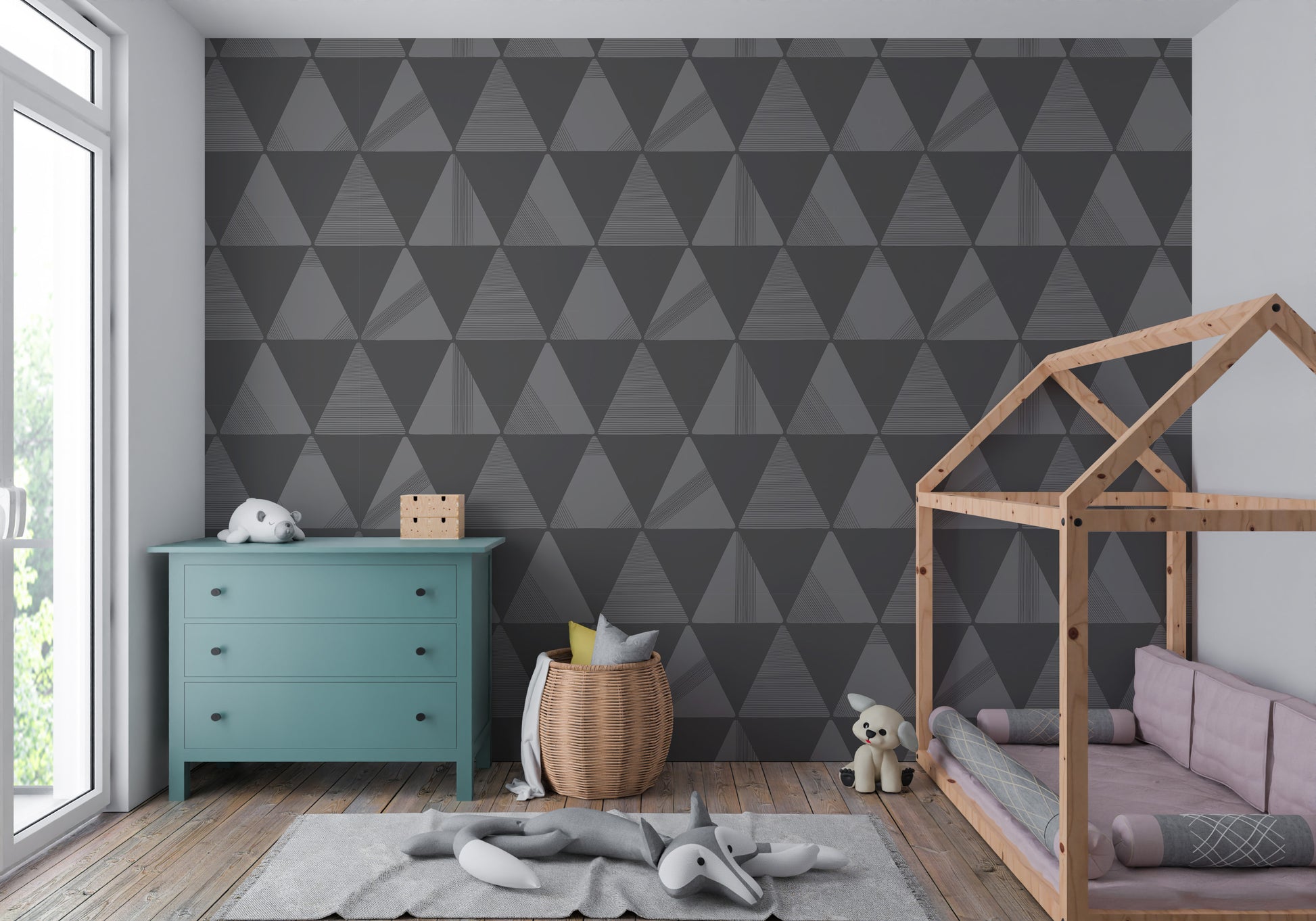 Textured Modern Triangles Wallpaper.