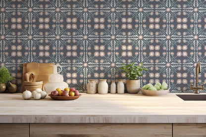 Geo Floral Tile Wallpaper