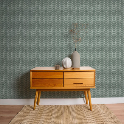 Bubble Dot Herringbone Wallpaper