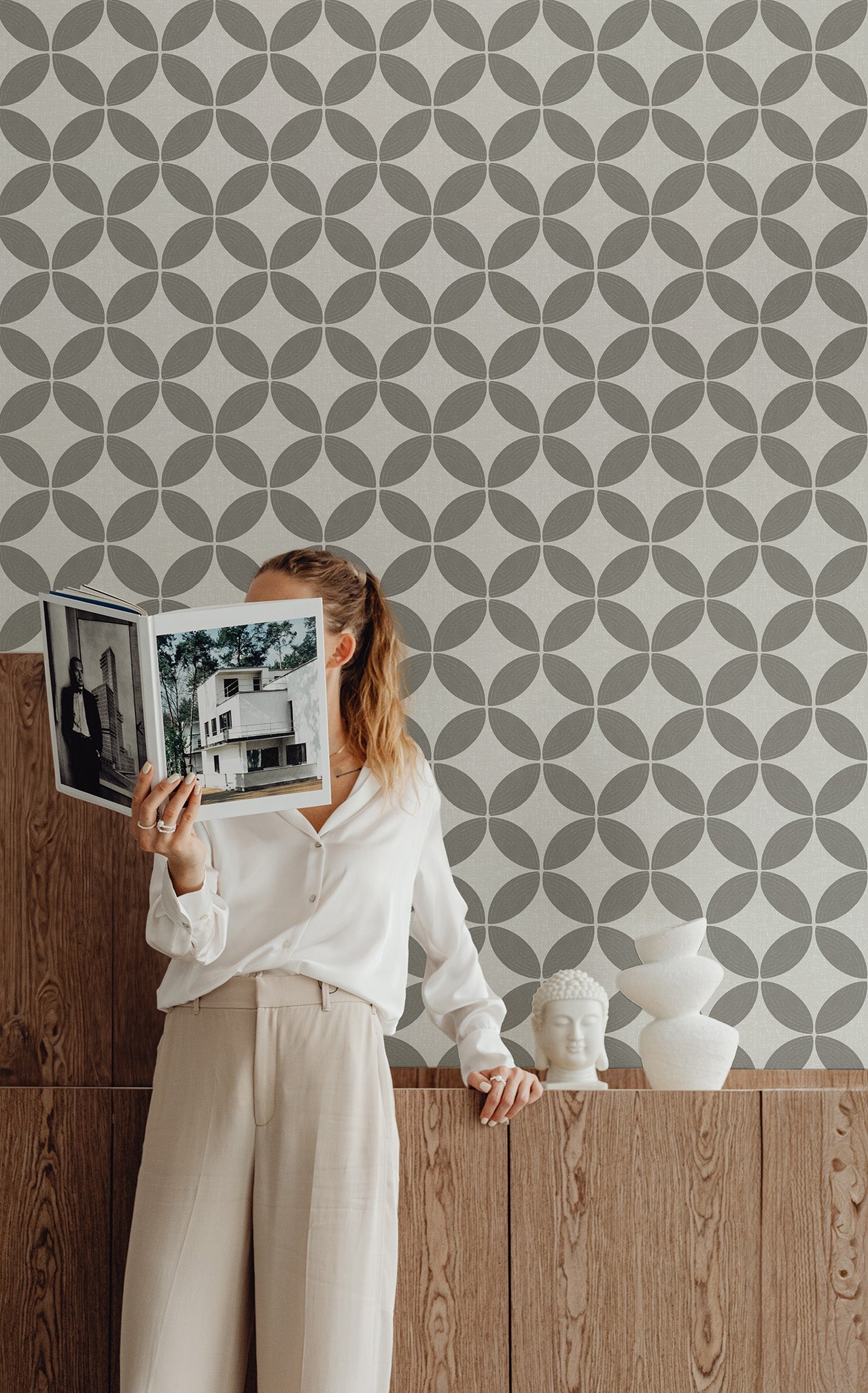 Midcentury Circle Blocks Wallpaper.