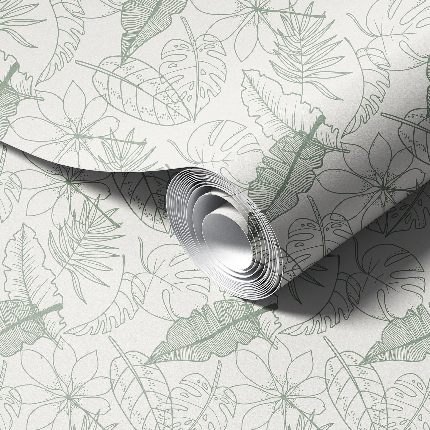 Hand Drawn Tropical Leaves Wallpaper