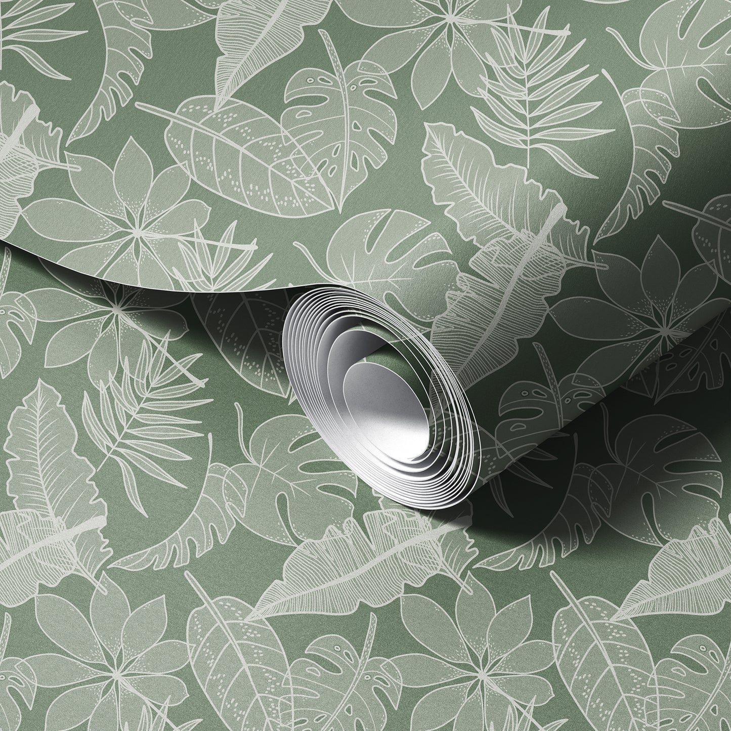 Hand Drawn Tropical Leaves Wallpaper