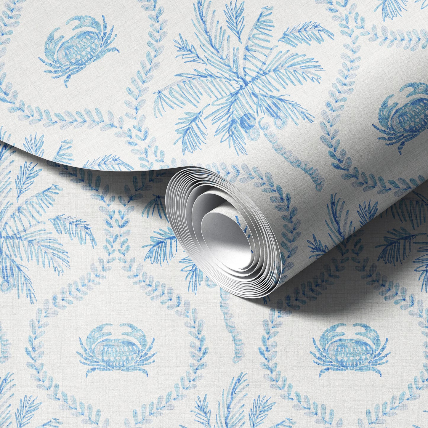 St Barts Palm & Crabs Wallpaper