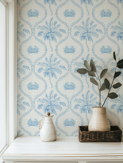 St Barts Palm & Crabs Wallpaper