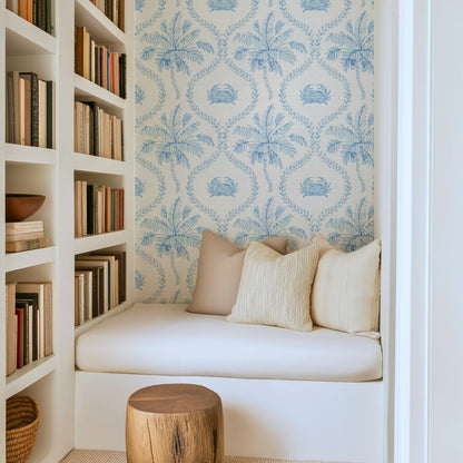 St Barts Palm & Crabs Wallpaper