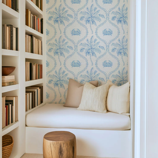St Barts Palm & Crabs Wallpaper
