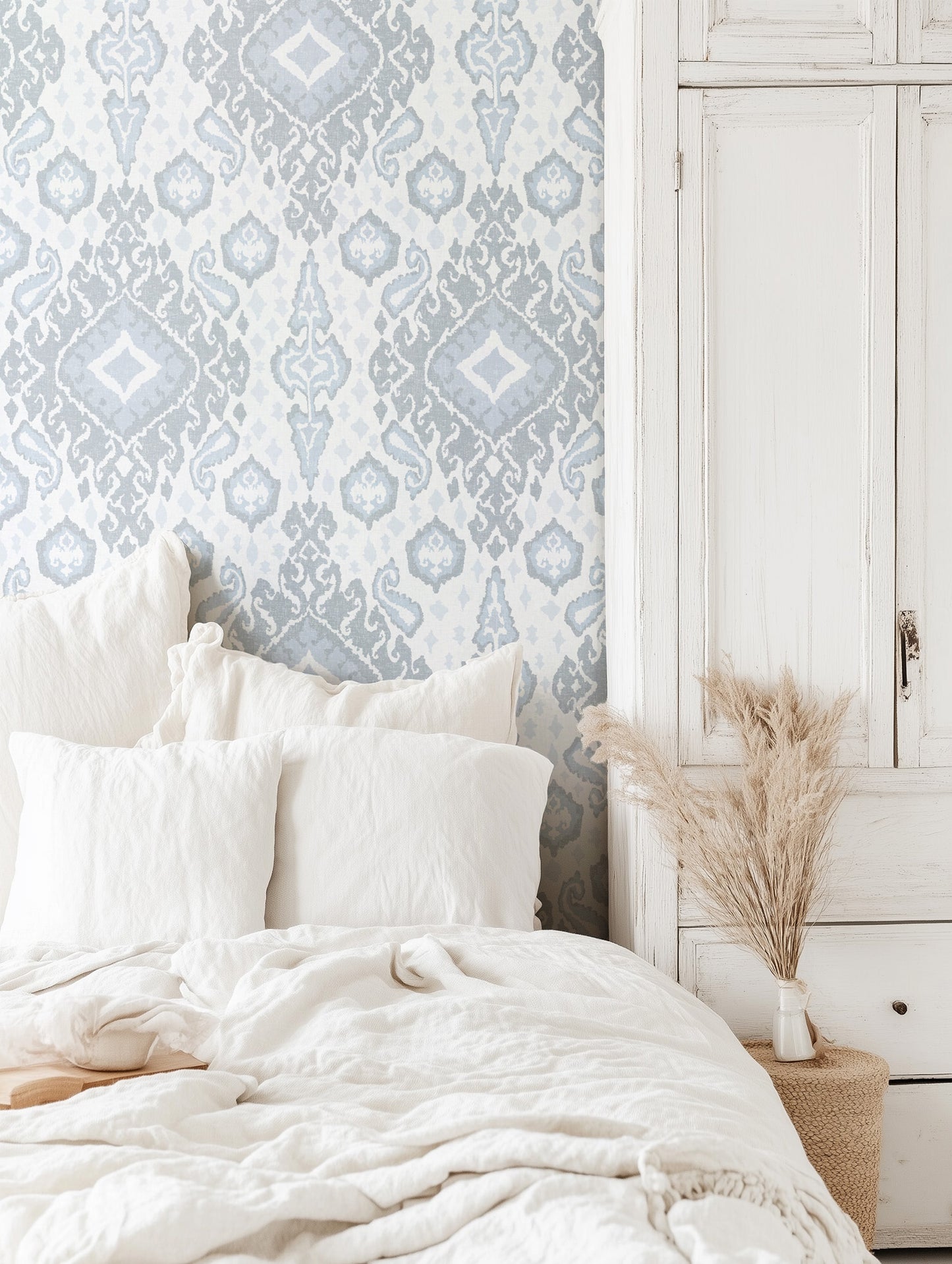 Antique Distressed Ikat Wallpaper