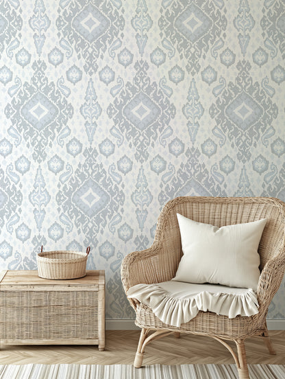 Antique Distressed Ikat Wallpaper