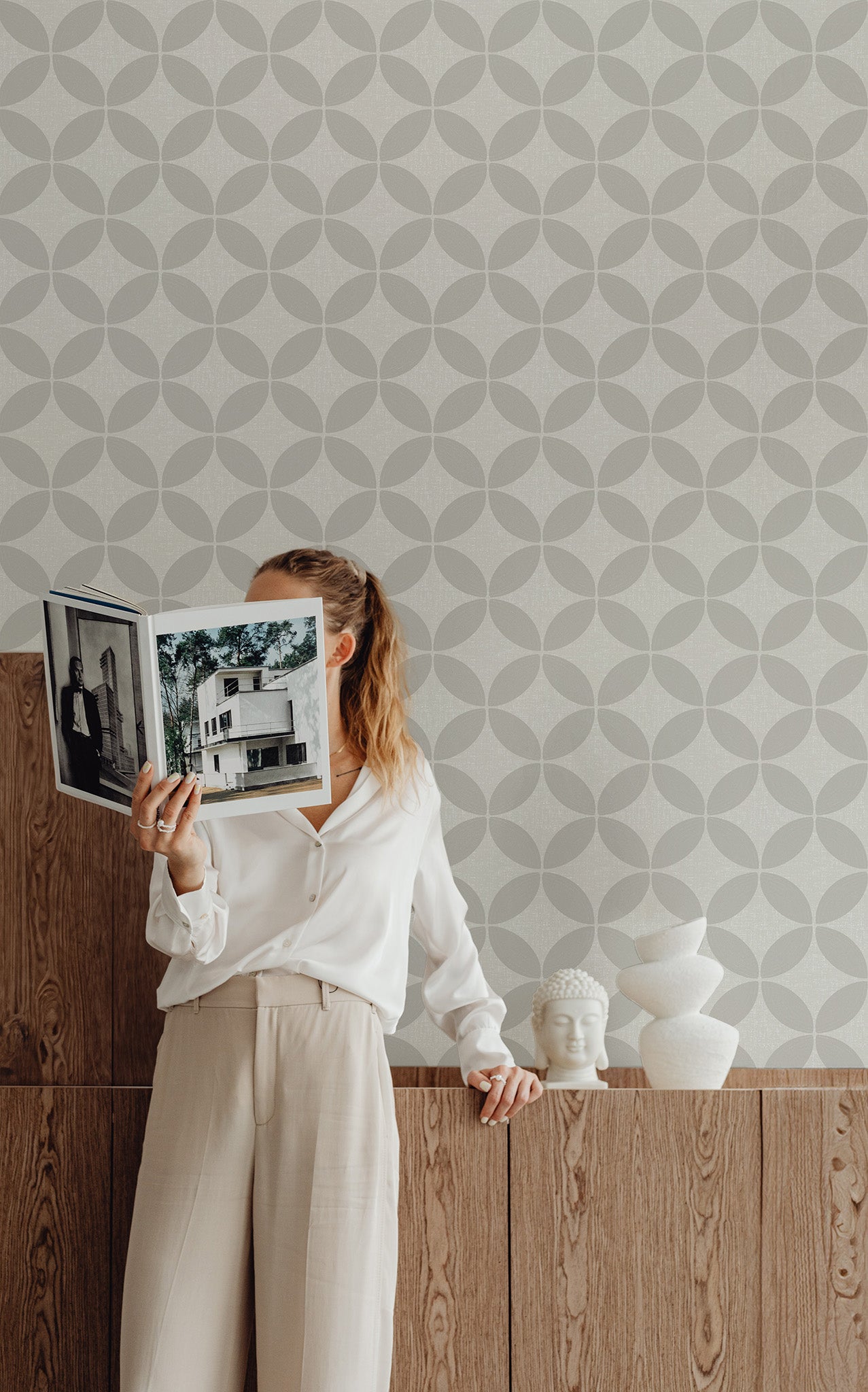 Midcentury Circle Blocks Wallpaper.