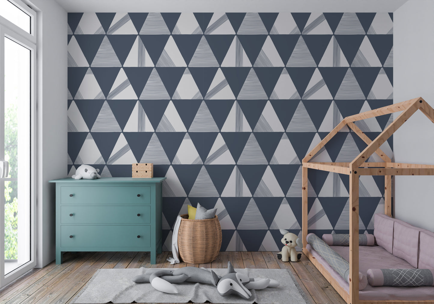 Textured Modern Triangles Wallpaper.