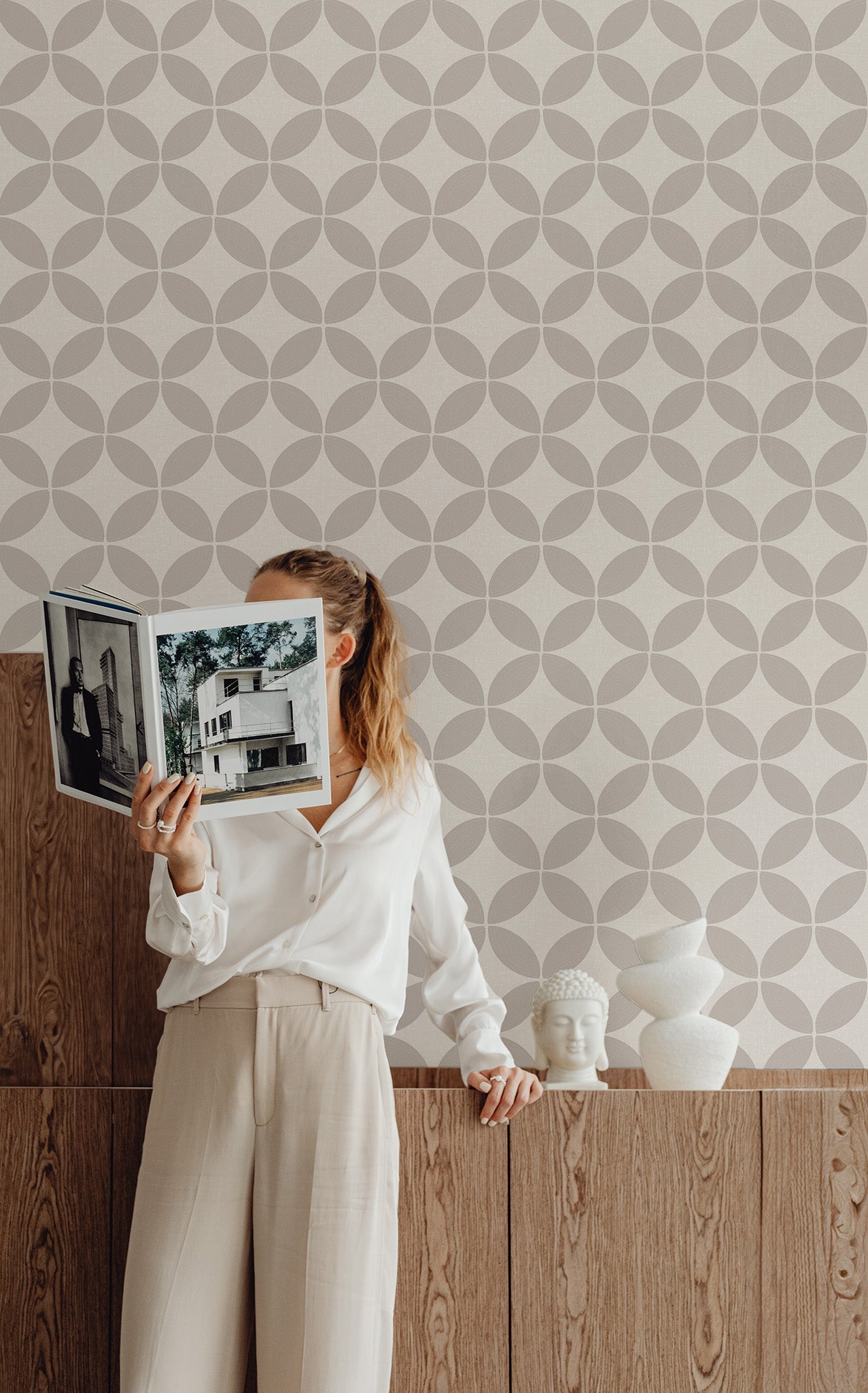 Midcentury Circle Blocks Wallpaper.
