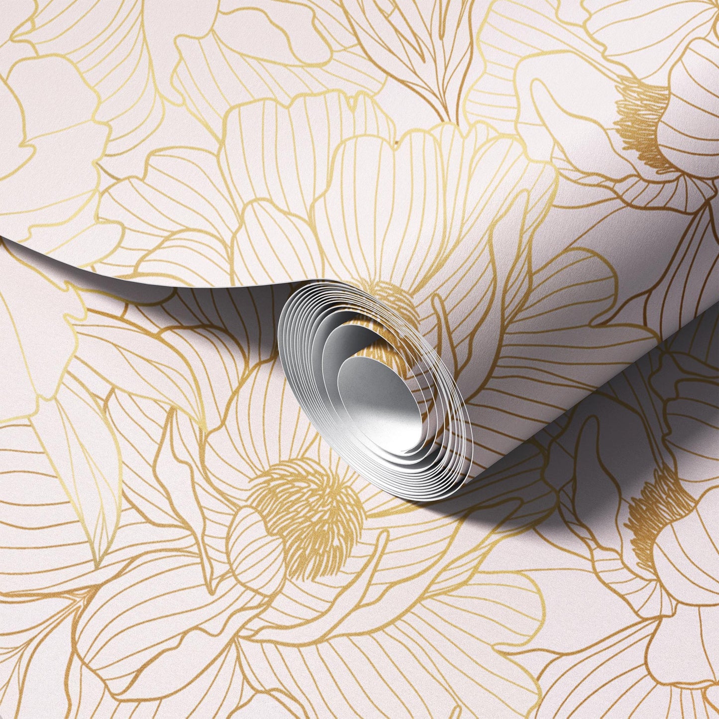 Luxury Gold Peony Wallpaper